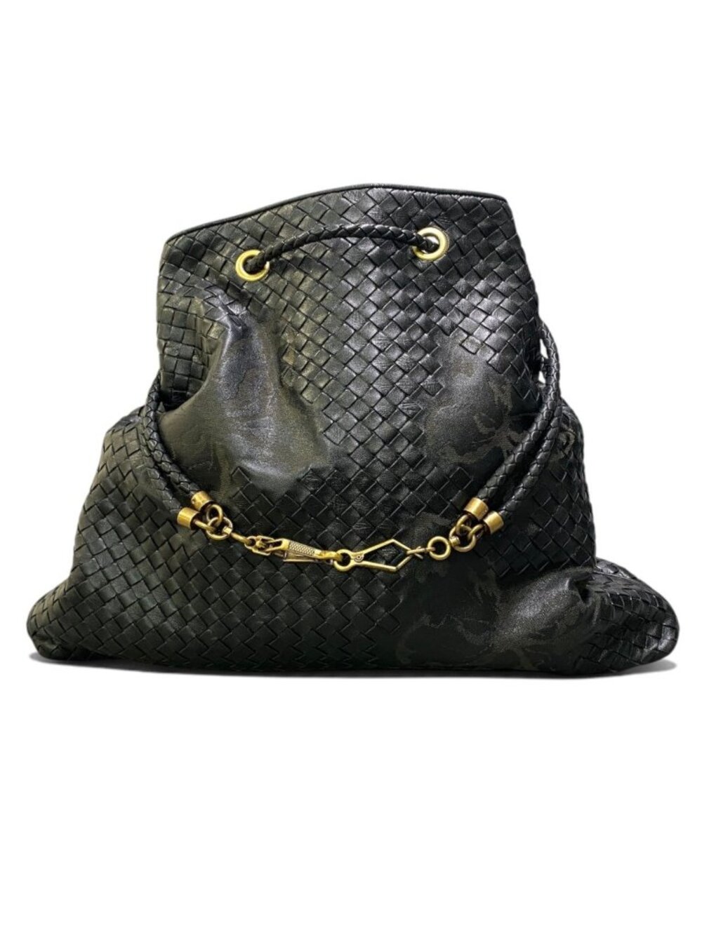 Bottega Veneta Intrecciato Butterfly Tote Black Leather